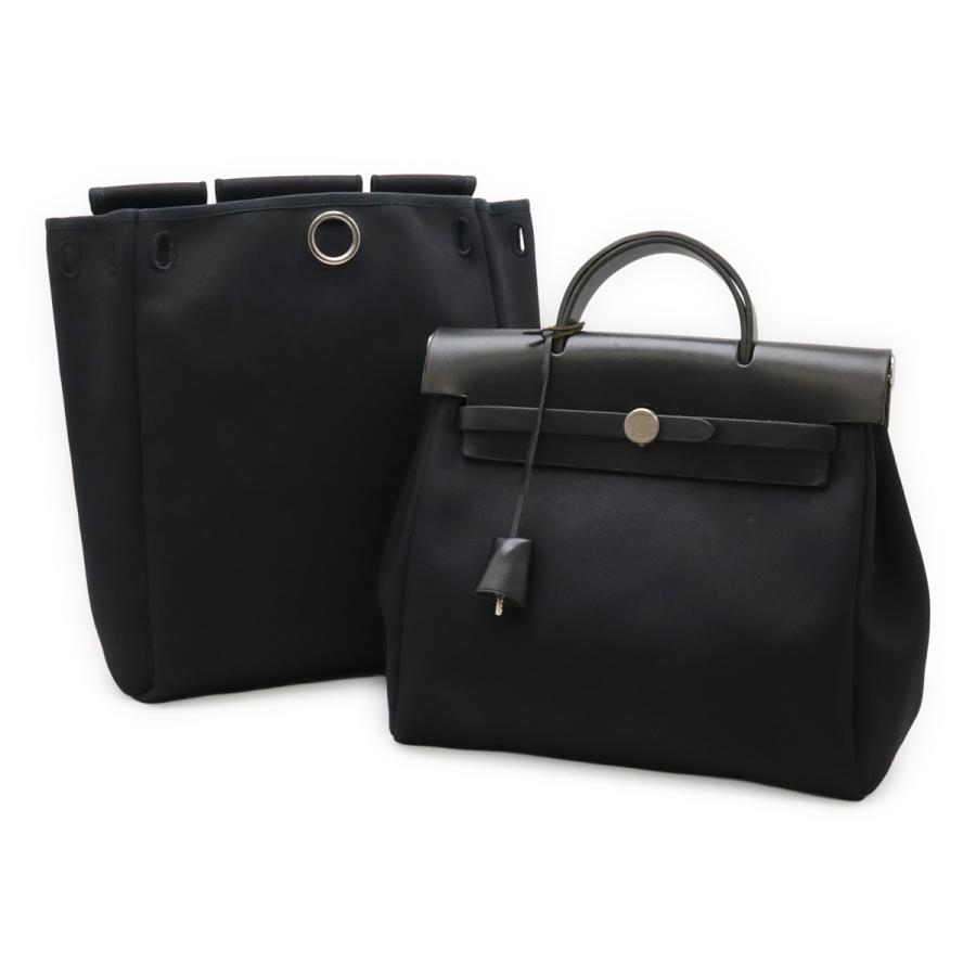 HERMES エルメス エールバッグ アドPM リュックサック バックパック 2WAY ハンドバッグ トワルオフィシエ レザー ブラック 黒 □E刻印 HERMES（エルメス） エールバッグ アドPM リュックサック バックパック