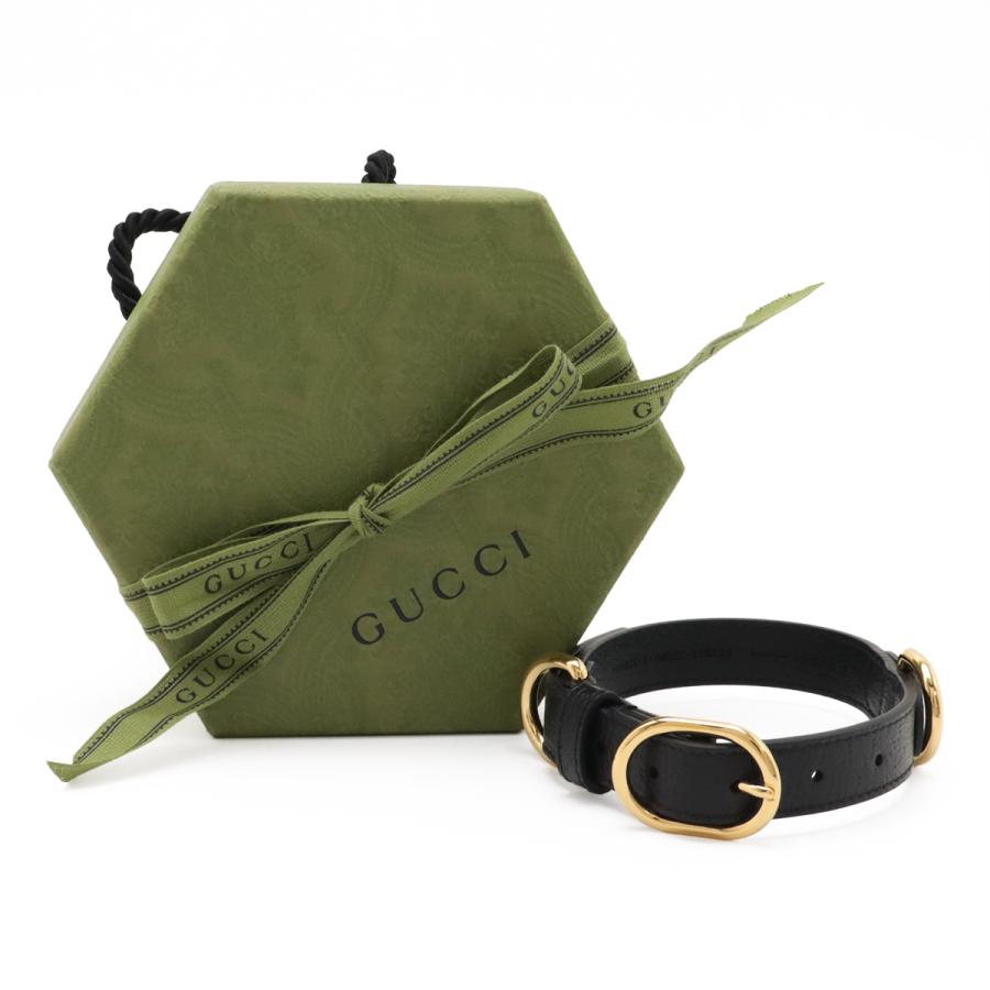 GUCCI グッチ スモール ミディアム ペット カラー ドッグカラー 首輪 ペット用品 小型犬 中型犬用 レザー ブラック 黒 ゴールド金具 | GUCCI | 04