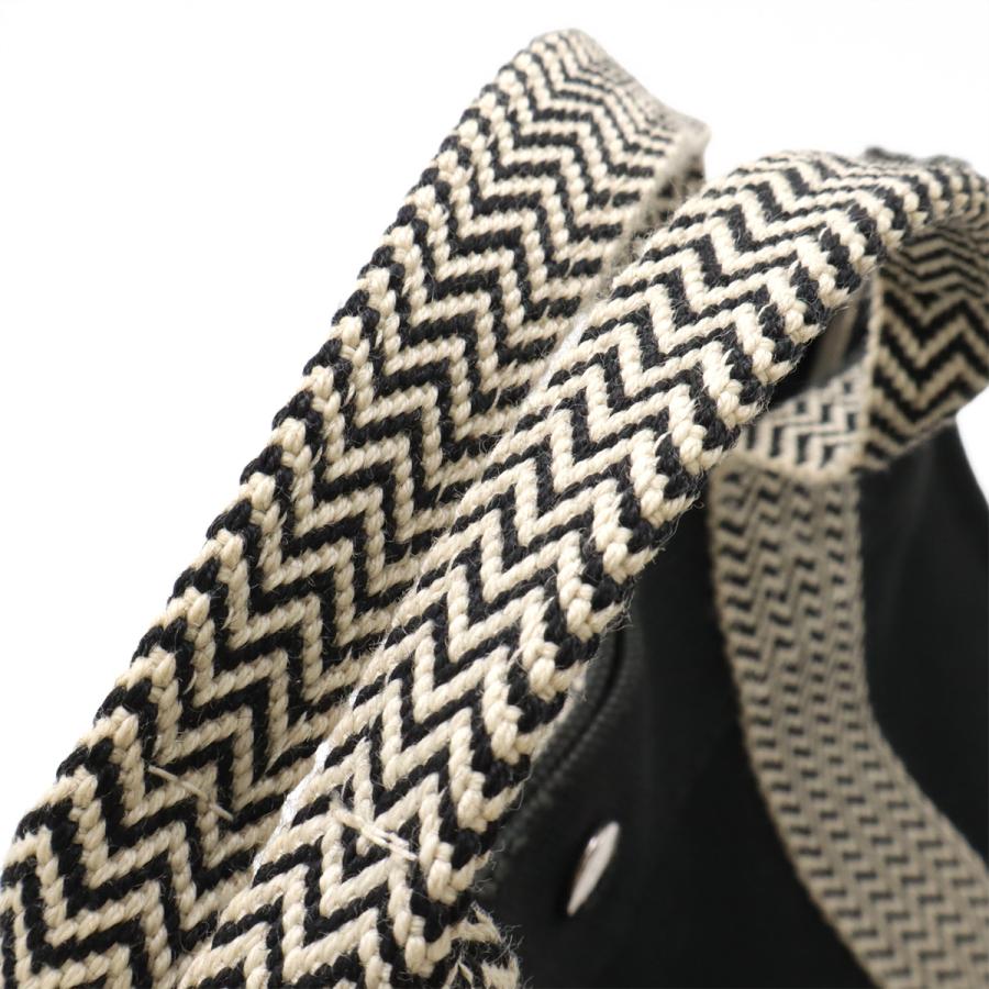 HERMES エルメス カンヌPM トートバッグ ハンドバッグ キャンバス ブラック 黒 アイボリー シルバー金具 ポーチ付き | HERMES | 06