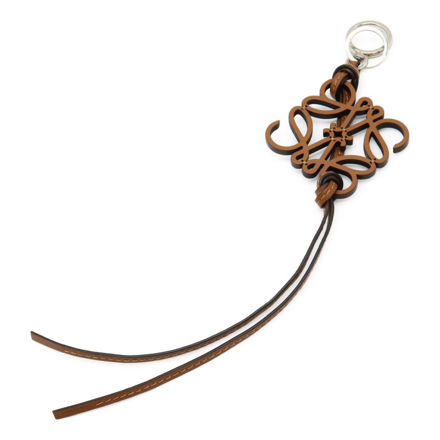 LOEWE ロエベ アナグラム キーリング キーホルダー バッグチャーム レザー ブラウン 茶 シルバー金具 | LOEWE