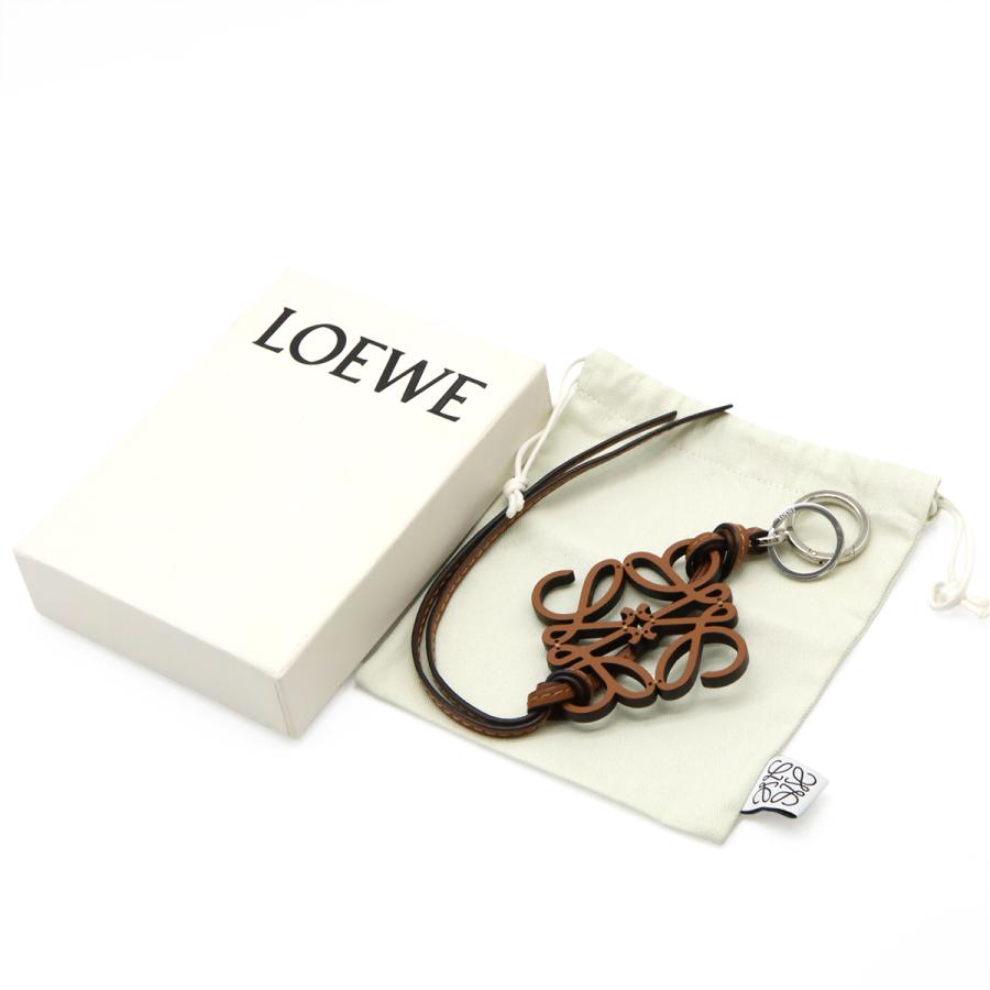 LOEWE ロエベ アナグラム キーリング キーホルダー バッグチャーム レザー ブラウン 茶 シルバー金具 | LOEWE | 05