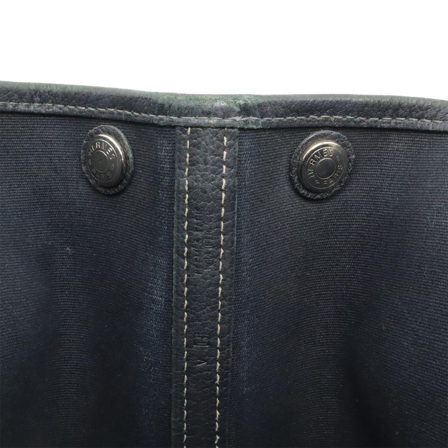 HERMES エルメス ガーデンパーティTPM トートバッグ ハンドバッグ 2WAY ショルダーバッグ トワルオフィシエ キャンバス レザー 黒 ブラック □H刻印 | HERMES | 05