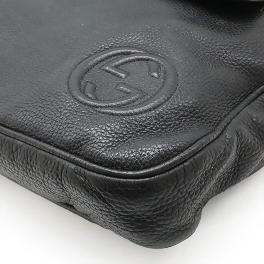 GUCCI グッチ インターロッキングG ビジネスバッグ ブリーフケース 書類カバン レザー ブラック 黒 シルバー金具 | GUCCI | 02