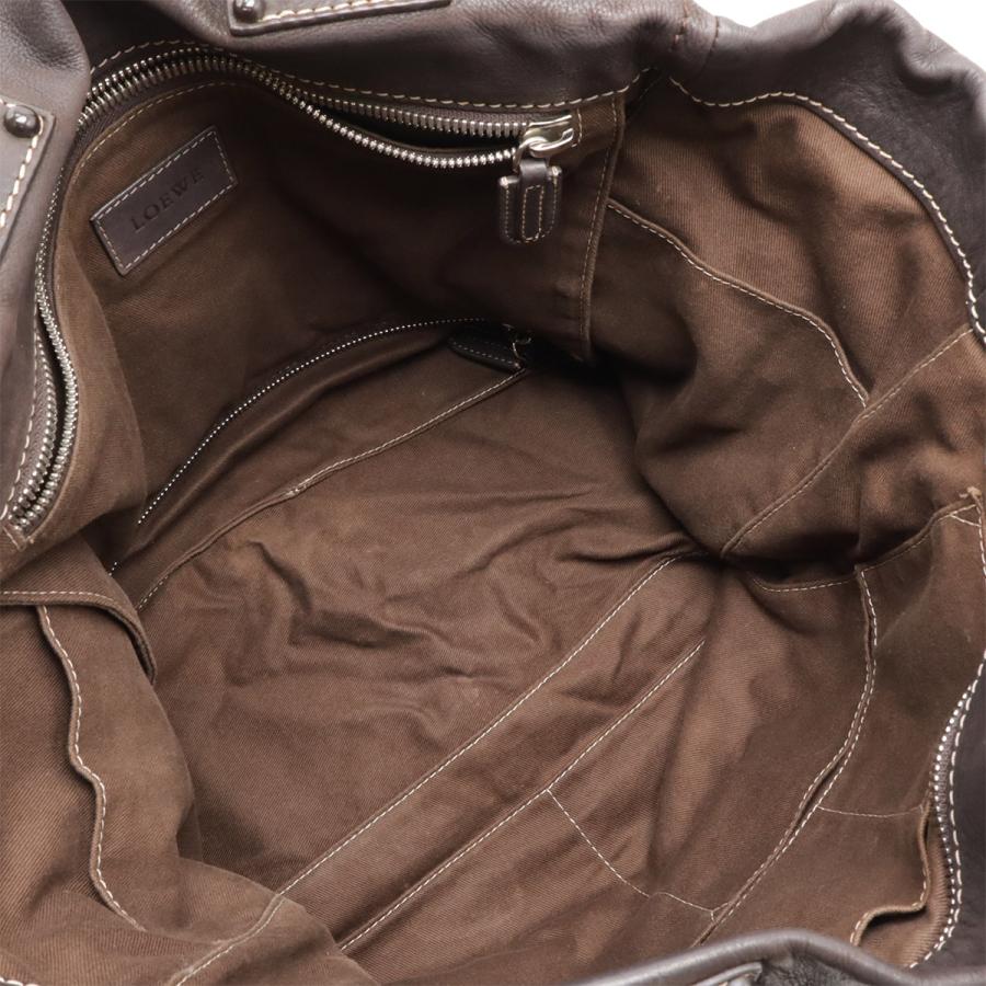 LOEWE ロエベ アナグラム ボストンバッグ トラベルバッグ 旅行かばん 2WAY ショルダーバッグ レザー ダークブラウン | LOEWE | 05