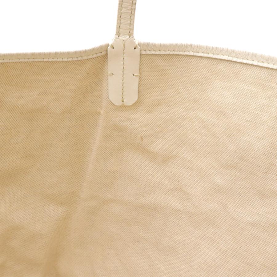 GOYARD ゴヤール サンルイGM トートバッグ ラージトート ショルダーバッグ コーティングキャンバス レザー ホワイト 白 グレー ポーチ付き GOYARD（ゴヤール） サンルイGM トートバッグ ラージトート ショルダー