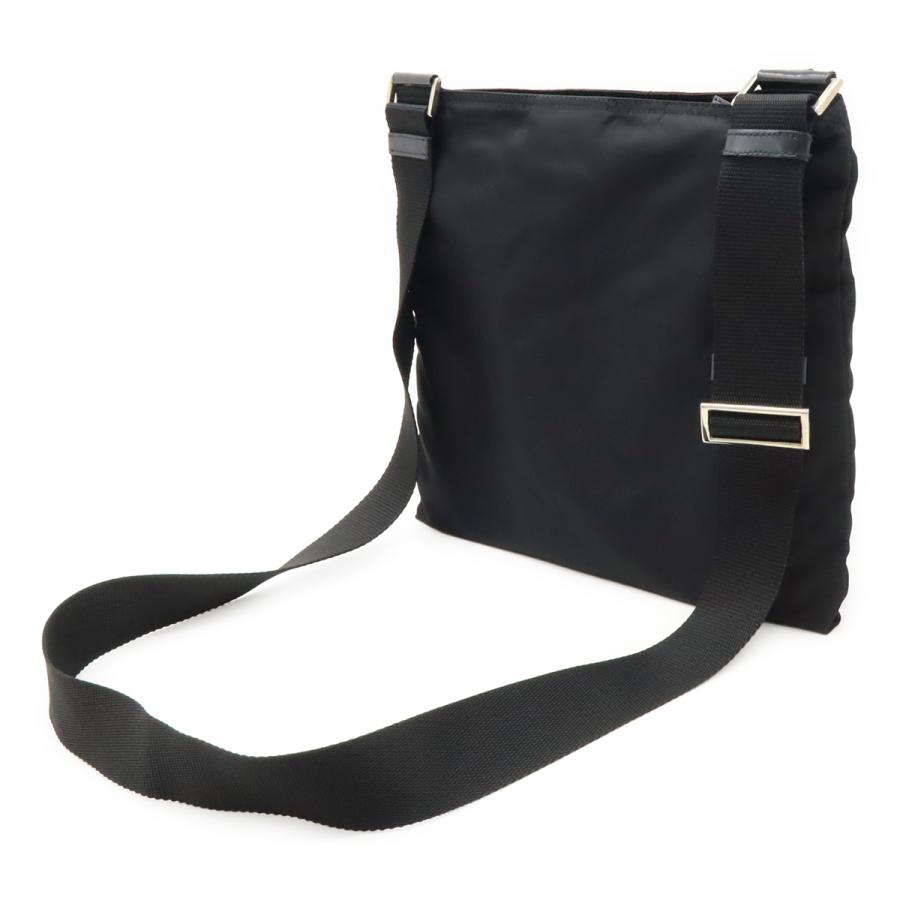 PRADA プラダ ショルダーバッグ 斜め掛け マチなし ナイロン レザー NERO ブラック 黒 シルバー金具 BT0175 | PRADA | 01