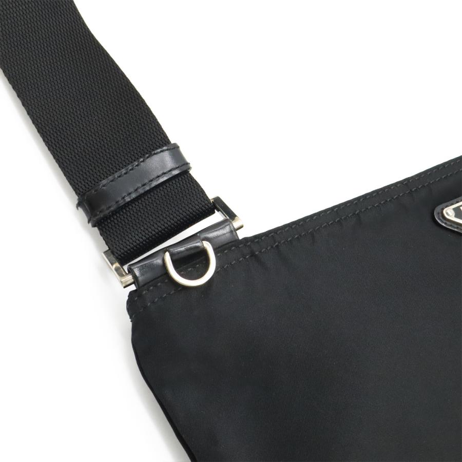 PRADA プラダ ショルダーバッグ 斜め掛け マチなし ナイロン レザー NERO ブラック 黒 シルバー金具 BT0175 | PRADA | 07