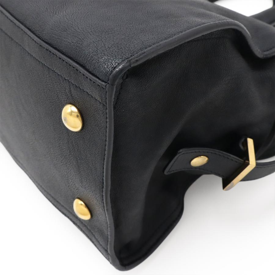 YVES SAINT LAURENT イヴ サン ローラン イブサンローラン Yライン カバス ハンドバッグ 2WAY ショルダーバッグ レザー ダークネイビー | Yves Saint Laurent | 02