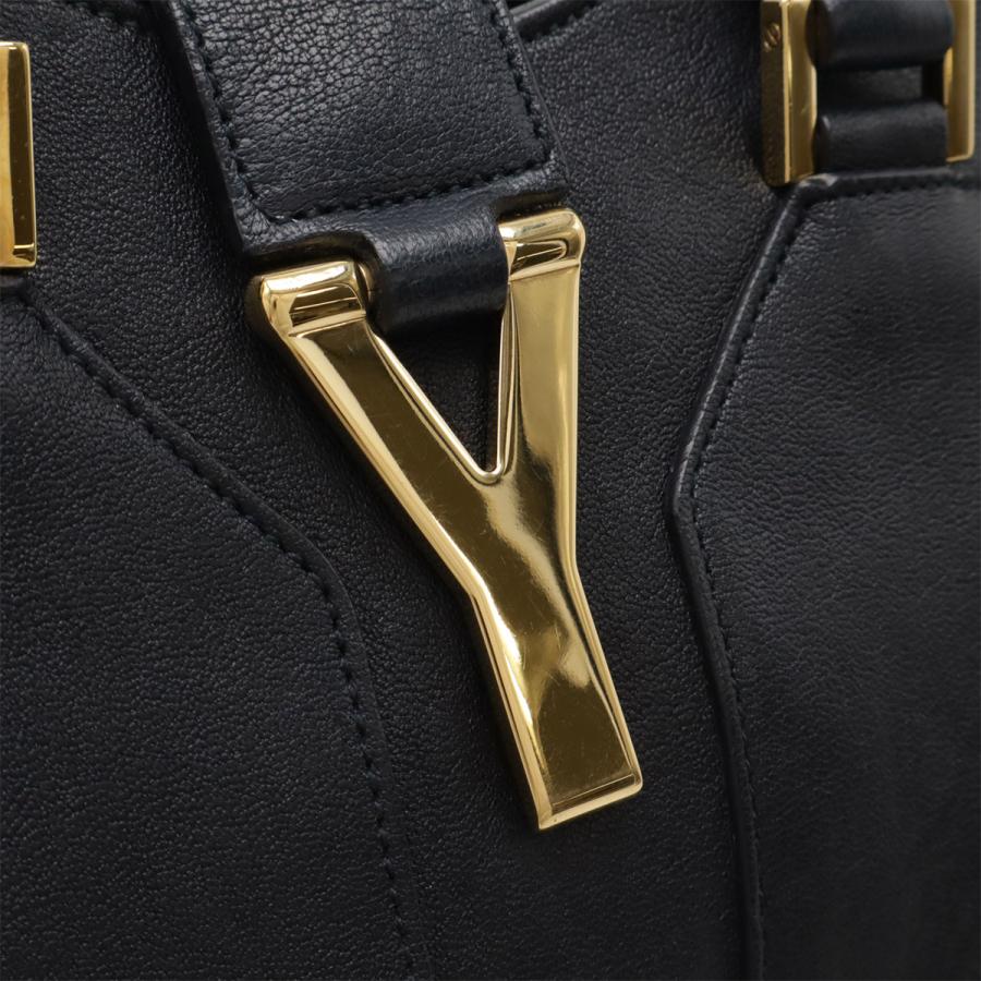 YVES SAINT LAURENT イヴ サン ローラン イブサンローラン Yライン カバス ハンドバッグ 2WAY ショルダーバッグ レザー ダークネイビー | Yves Saint Laurent | 03