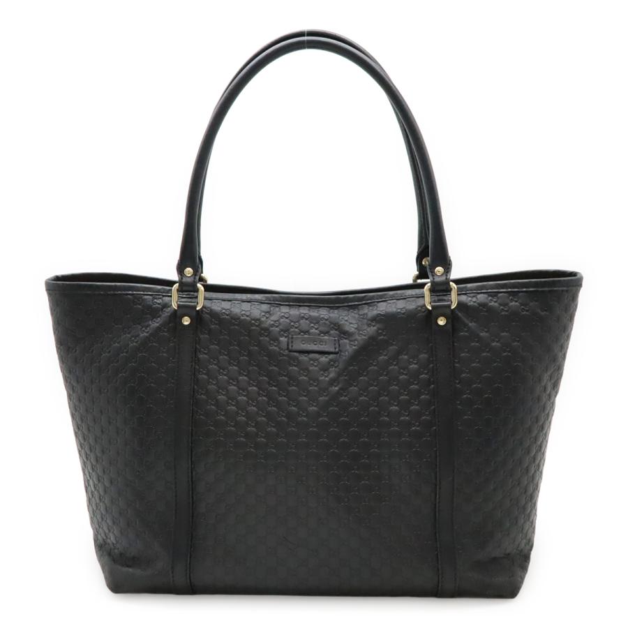 GUCCI グッチ マイクログッチシマ トートバッグ ショルダーバッグ セミショルダー 肩掛け レザー ブラック 黒 アウトレット品 ゴールド金具 449647 GUCCI（グッチ） マイクログッチシマ トートバッグ ショルダーバッグ