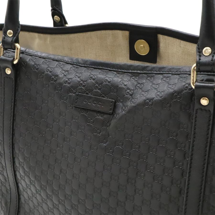 GUCCI グッチ マイクログッチシマ トートバッグ ショルダーバッグ セミショルダー 肩掛け レザー ブラック 黒 アウトレット品 | GUCCI | 07