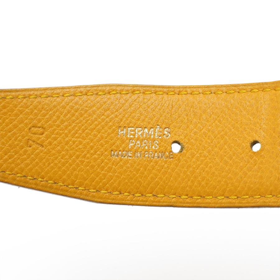 HERMES エルメス Hベルト Hバックル リバーシブル レザー ブラック 黒 ブラウン 茶 シルバー金具 替ベルト付き #65 #70 □C □A刻印 | HERMES | 08