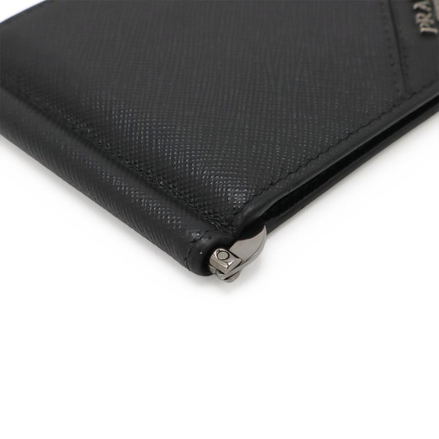 PRADA プラダ SAFFIANO METAL 2つ折札入れ 二つ折り財布 マネークリップ式 ビルクリップ レザー NERO 黒 ブラック 国内ブティック購入品 | PRADA | 02