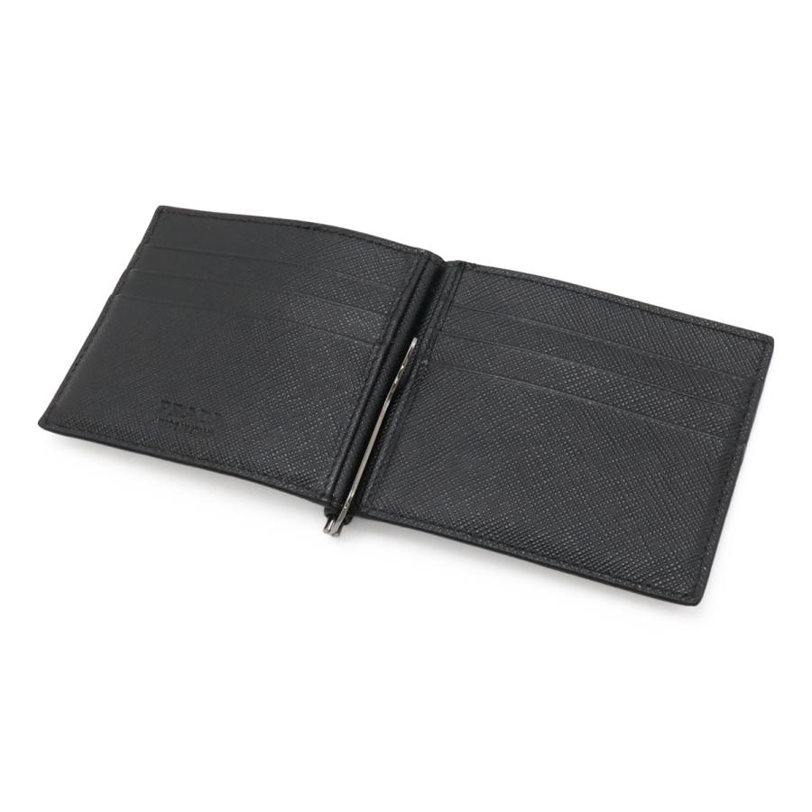 PRADA プラダ SAFFIANO METAL 2つ折札入れ 二つ折り財布 マネークリップ式 ビルクリップ レザー NERO 黒 ブラック 国内ブティック購入品 | PRADA | 03