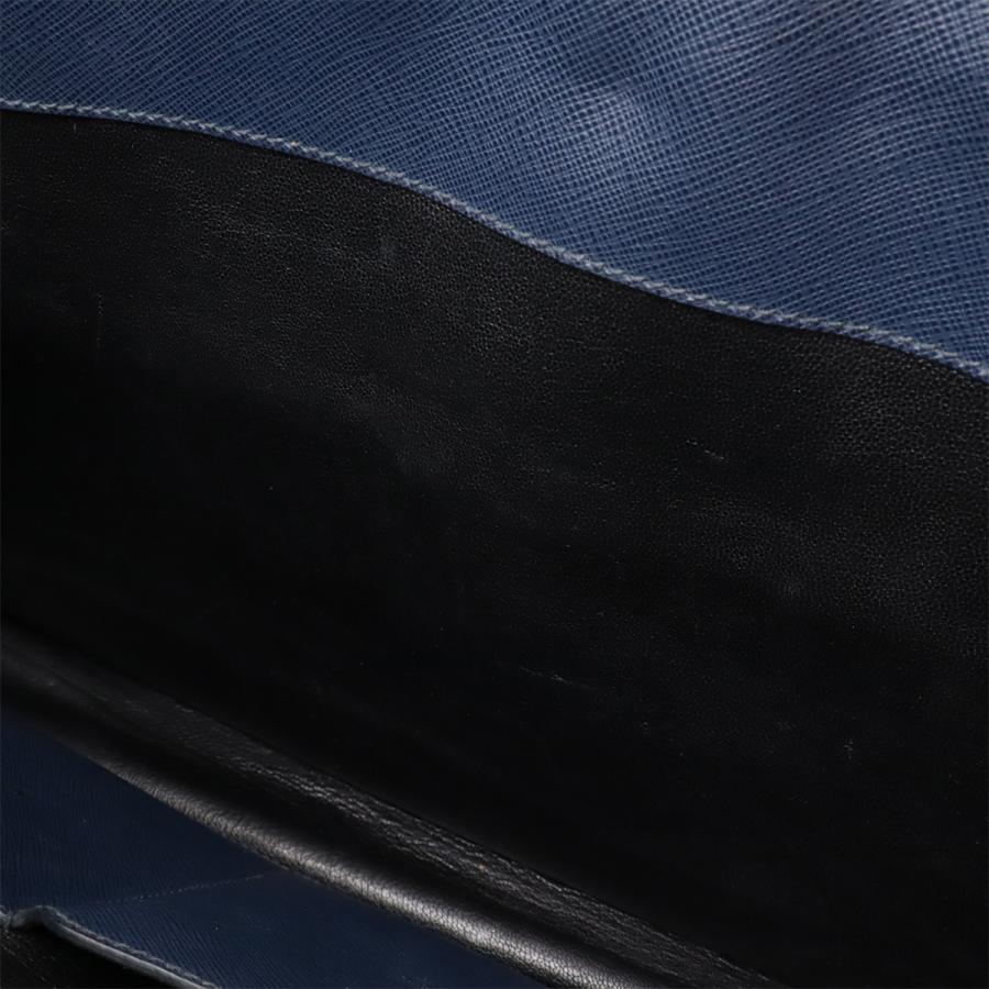 PRADA プラダ トライアングルロゴ SAFFIANO サフィアーノ ブリーフケース ビジネスバッグ 書類カバン レザー ネイビー 紺 シルバー金具 | PRADA | 06