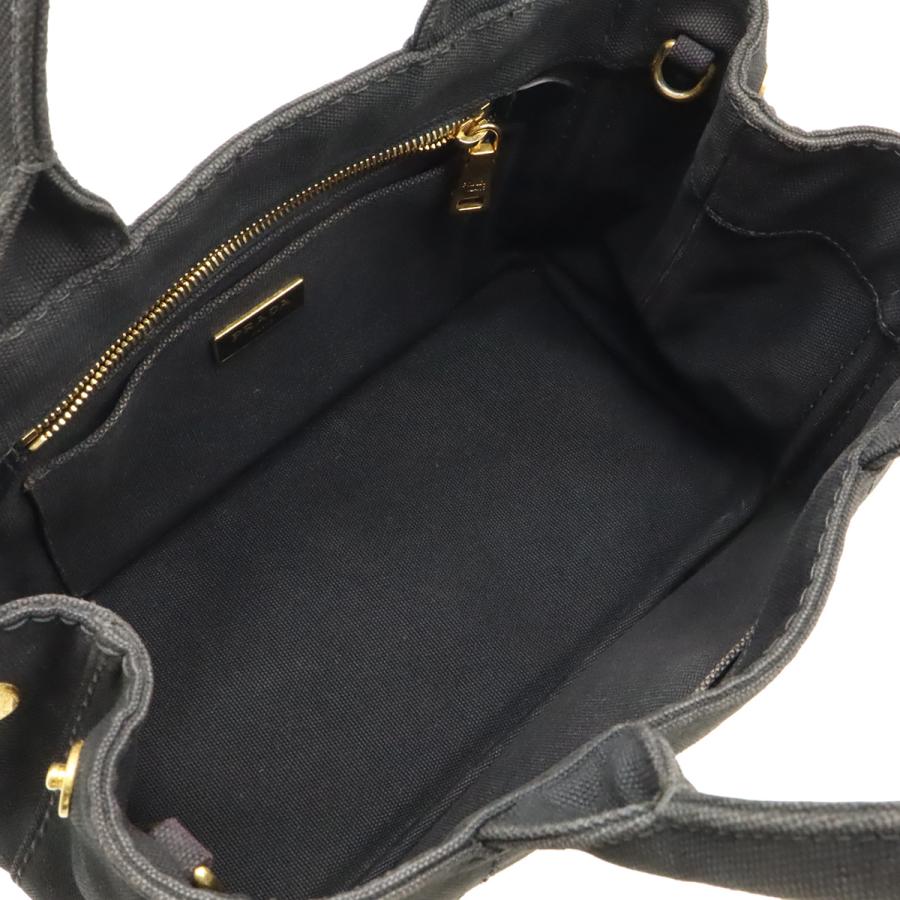 PRADA ブラック キャンバス ハンドバッグ PRADA（プラダ） CANAPA カナパ トートバッグ ハンドバッグ キャンバス