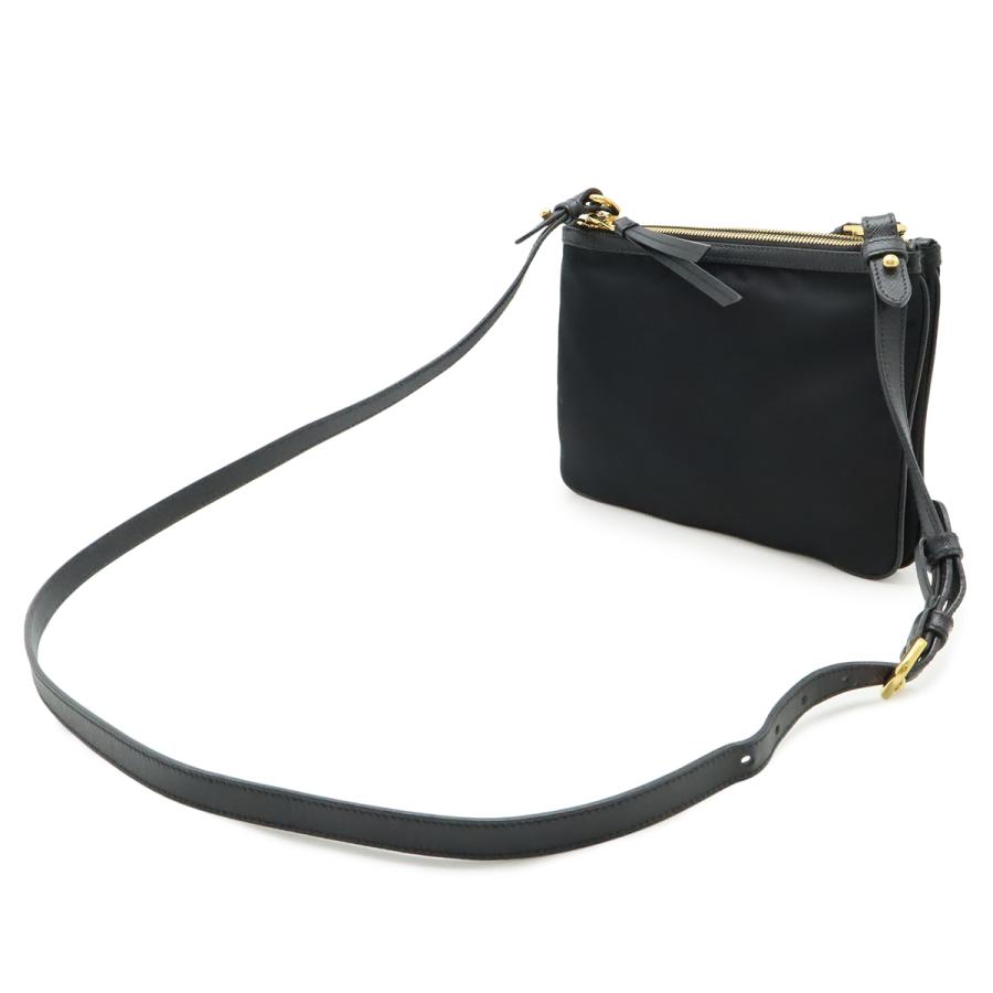 PRADA プラダ ショルダーバッグ ポシェット 2WAY クラッチバッグ ナイロン レザー NERO 黒 ブラック ゴールド金具 | PRADA | 01