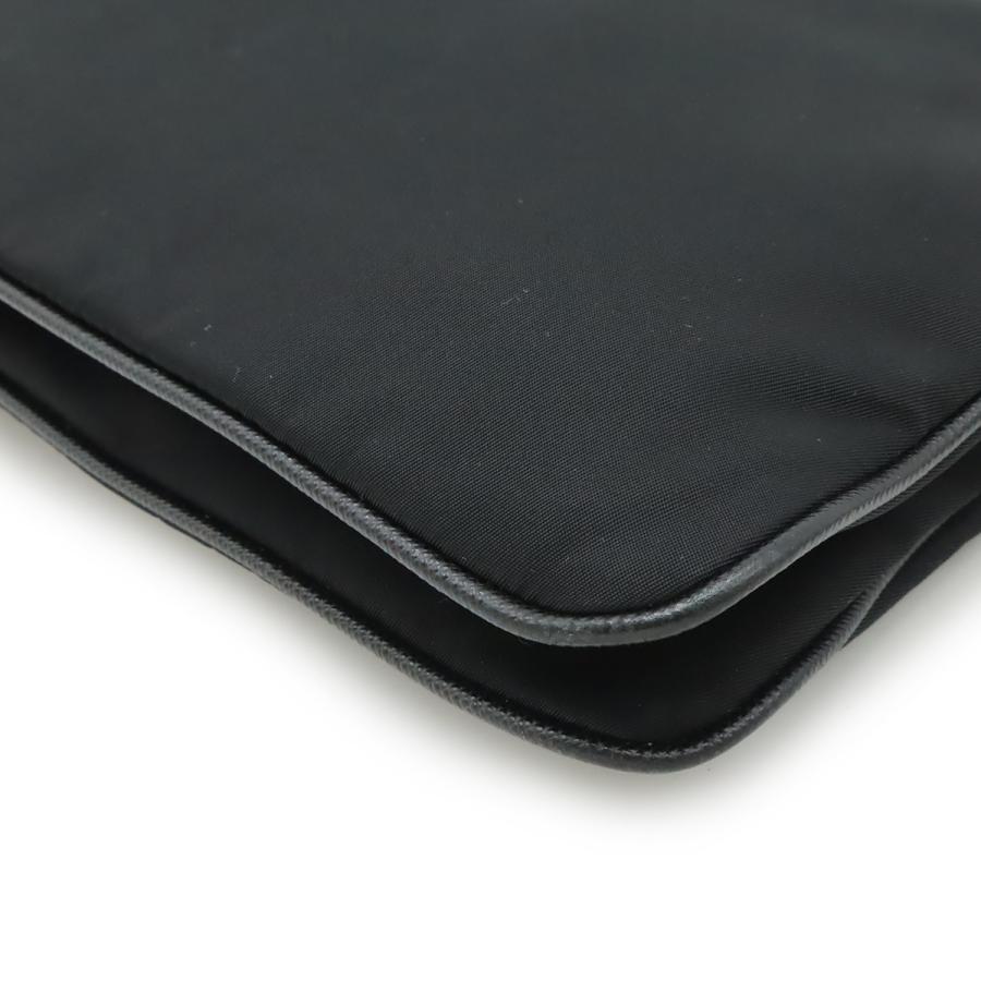 PRADA プラダ ショルダーバッグ ポシェット 2WAY クラッチバッグ ナイロン レザー NERO 黒 ブラック ゴールド金具 | PRADA | 02