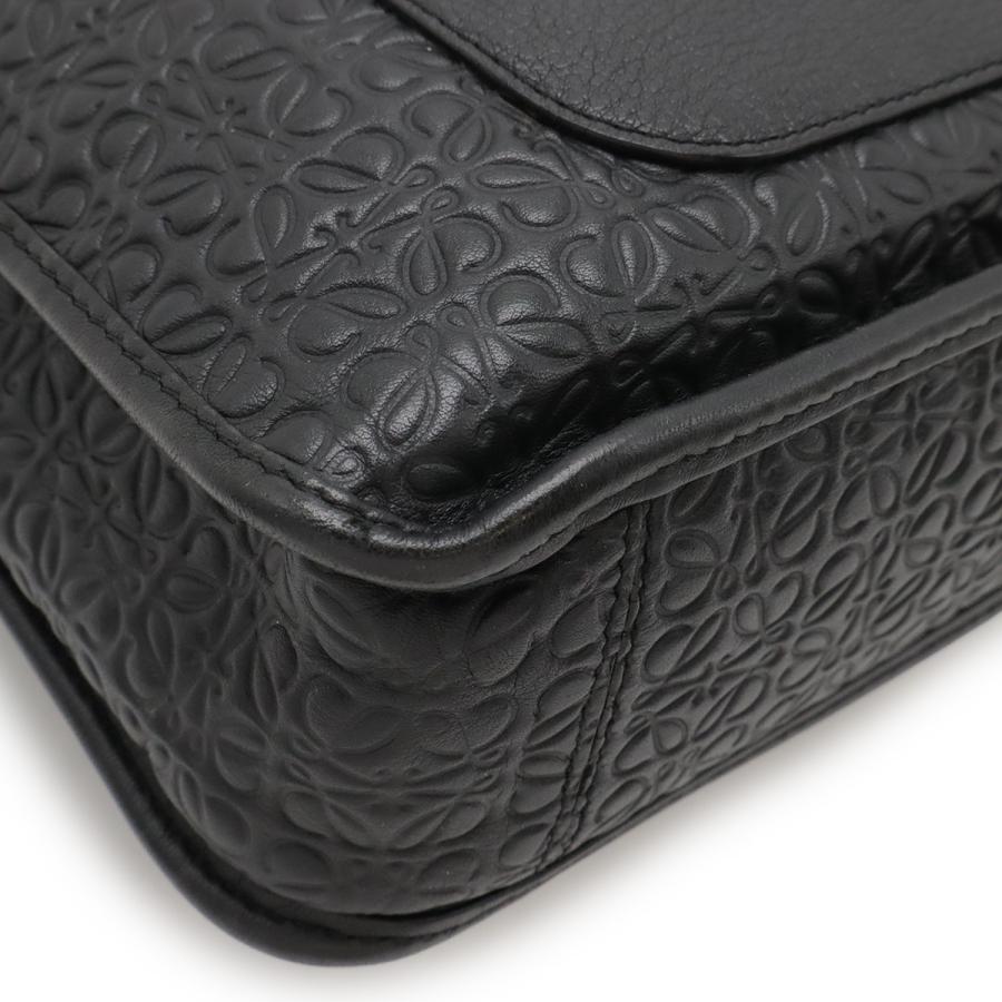 LOEWE ロエベ リピートアナグラム ニュートレド ビジネスバッグ ブリーフケース 書類カバン ハンドバッグ レザー ブラック 黒 シルバー金具 | LOEWE | 02