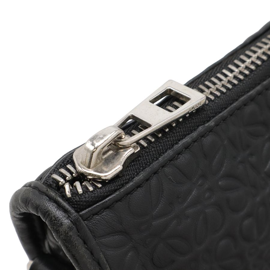 LOEWE ロエベ リピートアナグラム ニュートレド ビジネスバッグ ブリーフケース 書類カバン ハンドバッグ レザー ブラック 黒 シルバー金具 | LOEWE | 04