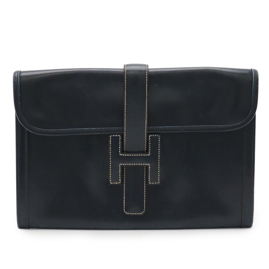 HERMES エルメス ジジェPM セカンドバッグ クラッチバッグ ビジネスバッグ レザー ダークネイビー 濃紺 ○K刻印 | HERMES