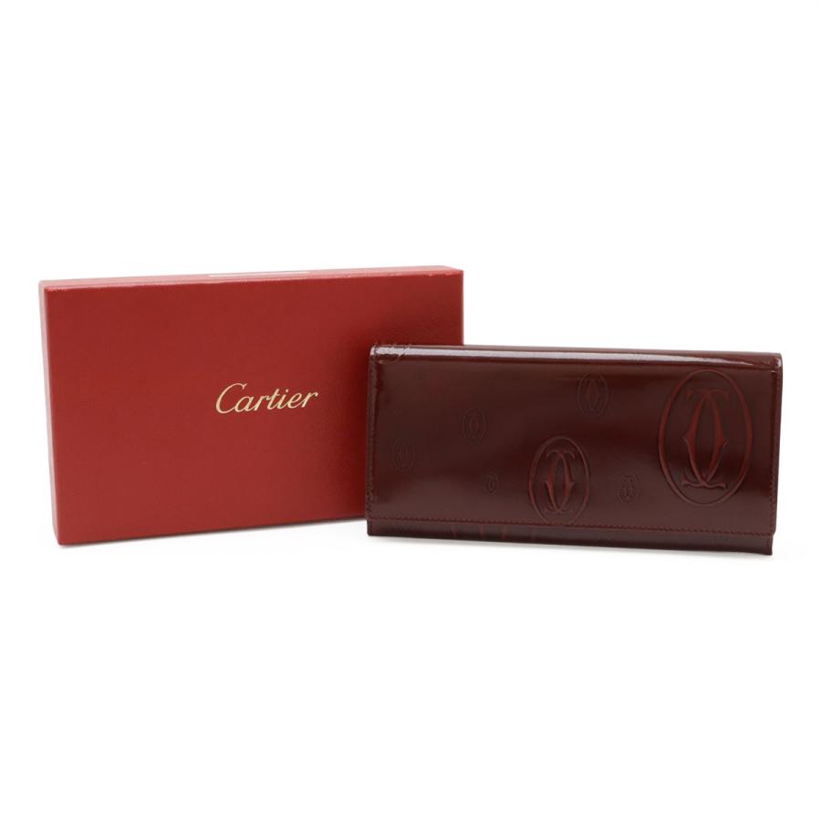 Cartier カルティエ ハッピーバースデー ハッピーバースデイ 2つ折長財布 二つ折り長財布 エナメル パテントレザー カーフ ボルドー | Cartier | 07