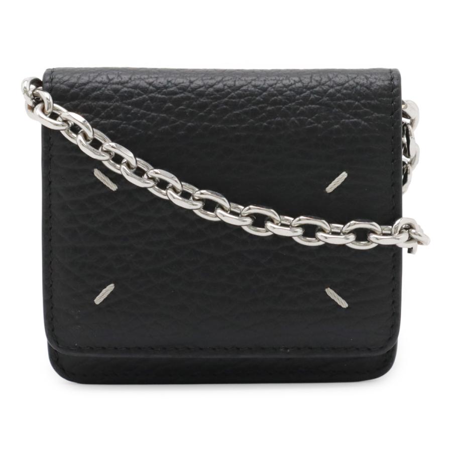 Maison Margiela メゾン マルジェラ チェーンウォレット ショルダーウォレット ポシェット レザー ブラック 黒 シルバー金具 SA3UI0009 | 