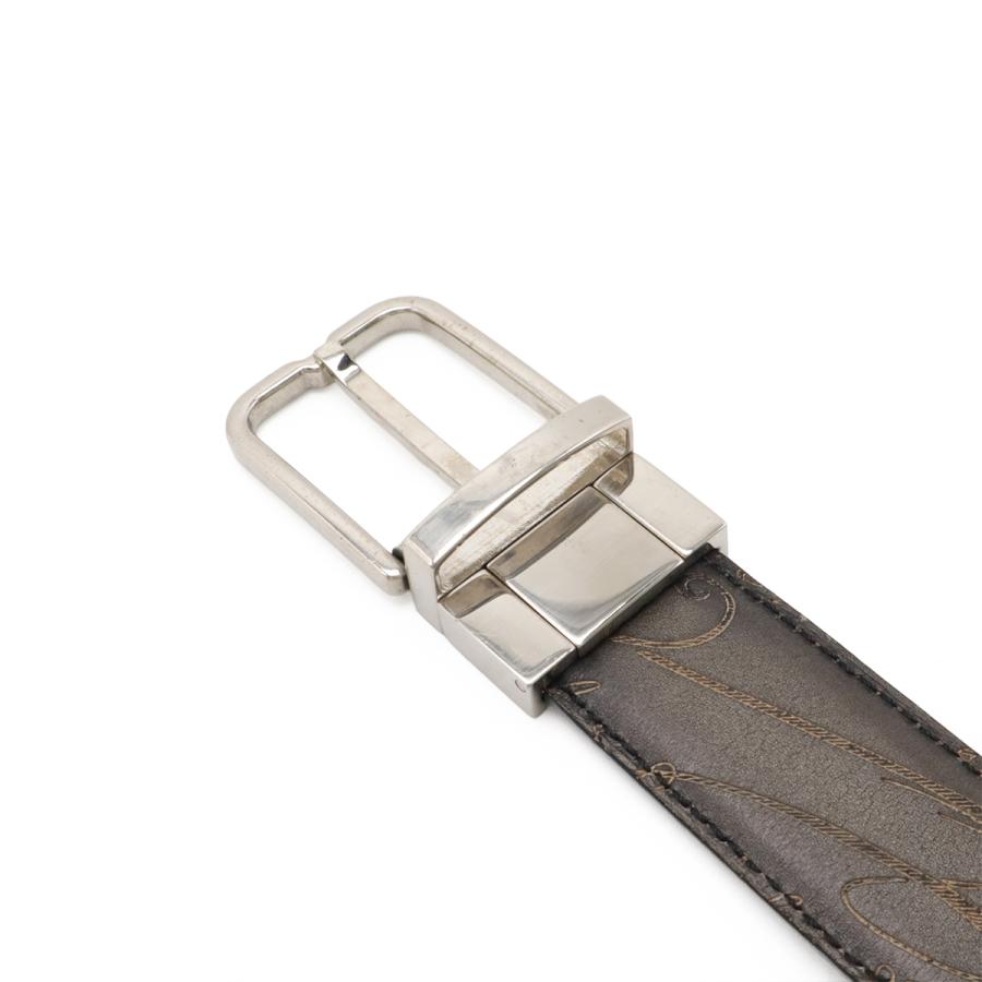 Berluti ベルルッティ エッセンス リバーシブルベルト カリグラフィ レザー グラデーション レザー ダークグレー ブラウン シルバー金具 実寸約87cm | Berluti | 02