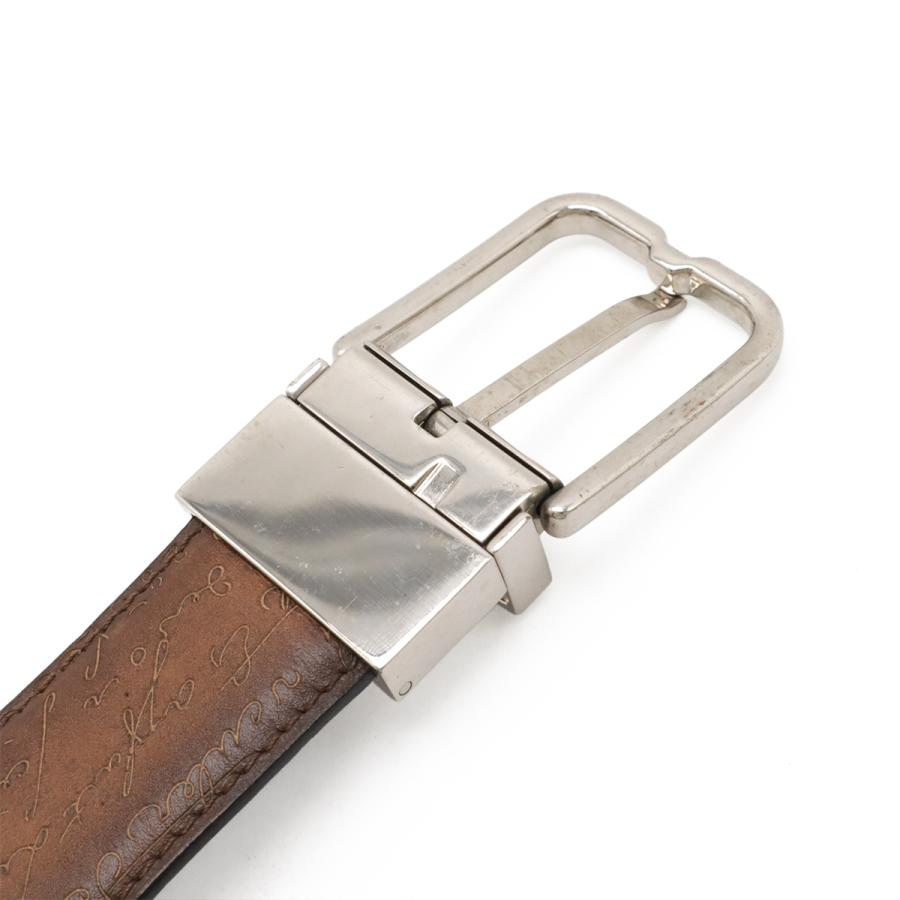 Berluti ベルルッティ エッセンス リバーシブルベルト カリグラフィ レザー グラデーション レザー ダークグレー ブラウン シルバー金具 実寸約87cm | Berluti | 03