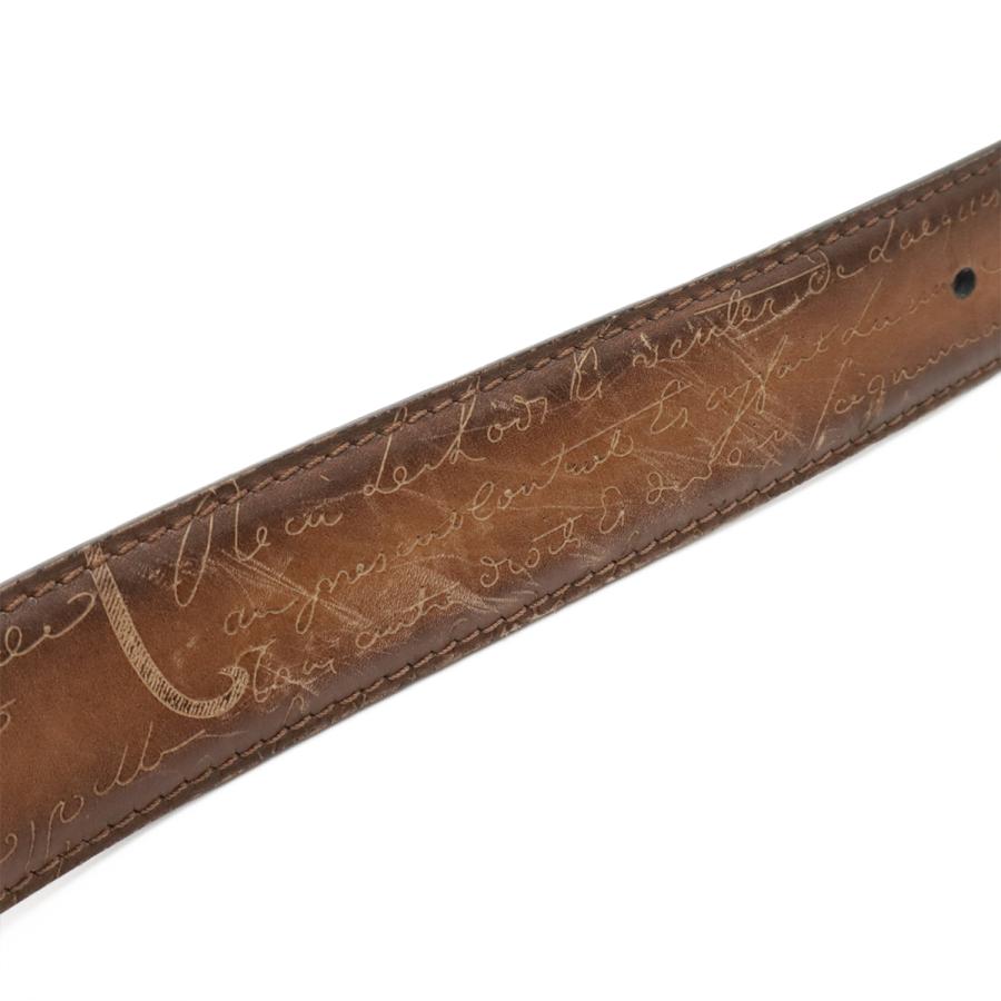 Berluti ベルルッティ エッセンス リバーシブルベルト カリグラフィ レザー グラデーション レザー ダークグレー ブラウン シルバー金具 実寸約87cm | Berluti | 05