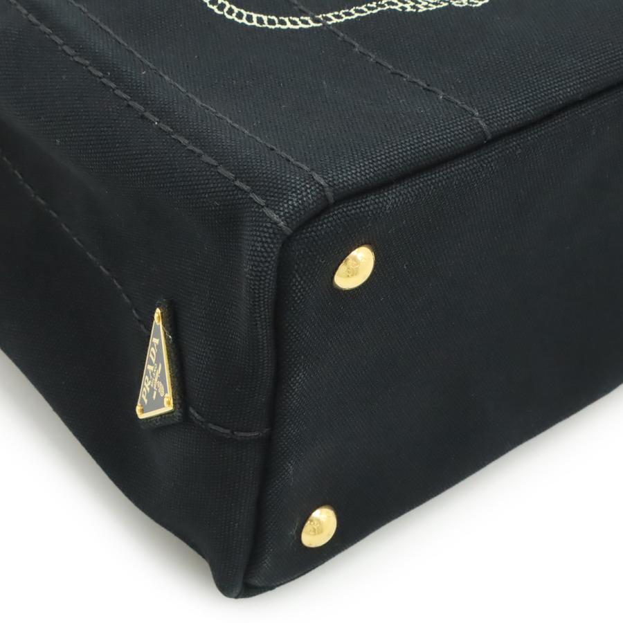 PRADA プラダ CANAPA カナパ トートバッグ 2WAY ショルダーバッグ ストライプショルダー 斜め掛け キャンバス NERO ブラック | PRADA | 02