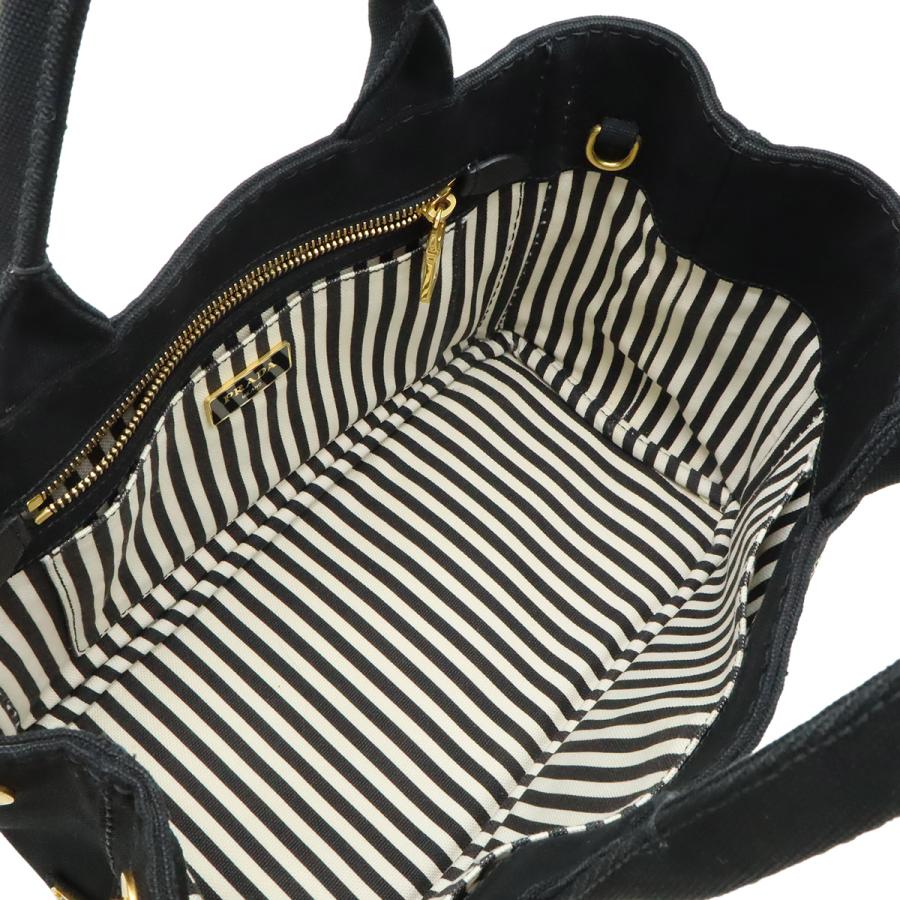 PRADA プラダ CANAPA カナパ トートバッグ 2WAY ショルダーバッグ ストライプショルダー 斜め掛け キャンバス NERO ブラック | PRADA | 05