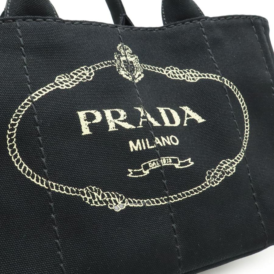 PRADA プラダ CANAPA カナパ トートバッグ 2WAY ショルダーバッグ ストライプショルダー 斜め掛け キャンバス NERO ブラック | PRADA | 07