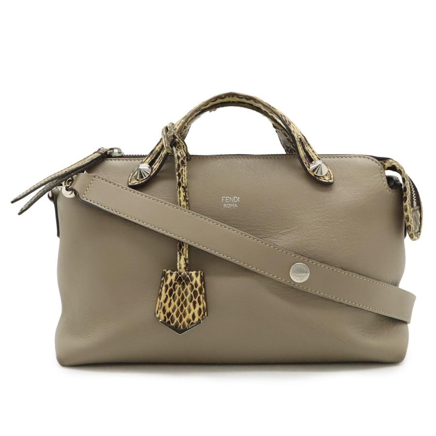 FENDI フェンディ BY THE WAY バイザウェイ ミディアム ハンドバッグ 2WAY ショルダーバッグ レザー パイソン グレージュ シルバー金具 8BL124 | FENDI