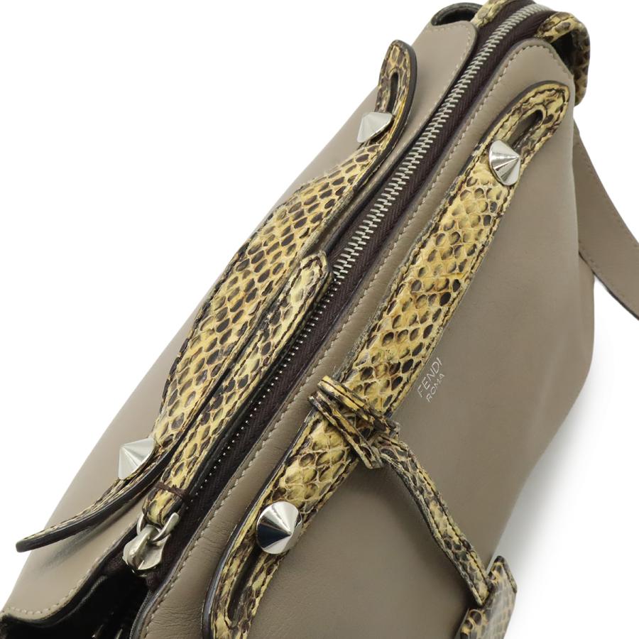 FENDI フェンディ BY THE WAY バイザウェイ ミディアム ハンドバッグ 2WAY ショルダーバッグ レザー パイソン グレージュ シルバー金具 8BL124 | FENDI | 05