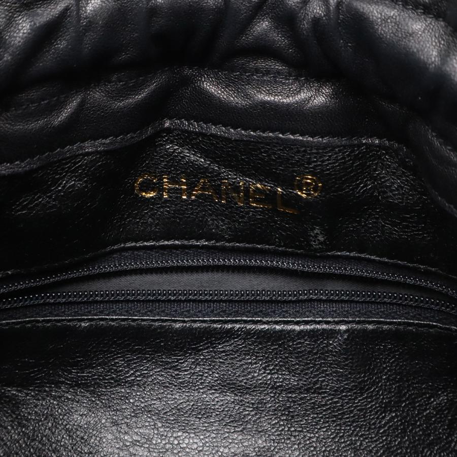 CHANEL シャネル マトラッセ チェーンショルダー ショルダーバッグ ポシェット 巾着 斜め掛け レザー ラム ブラック 黒 ゴールド金具 | CHANEL | 07