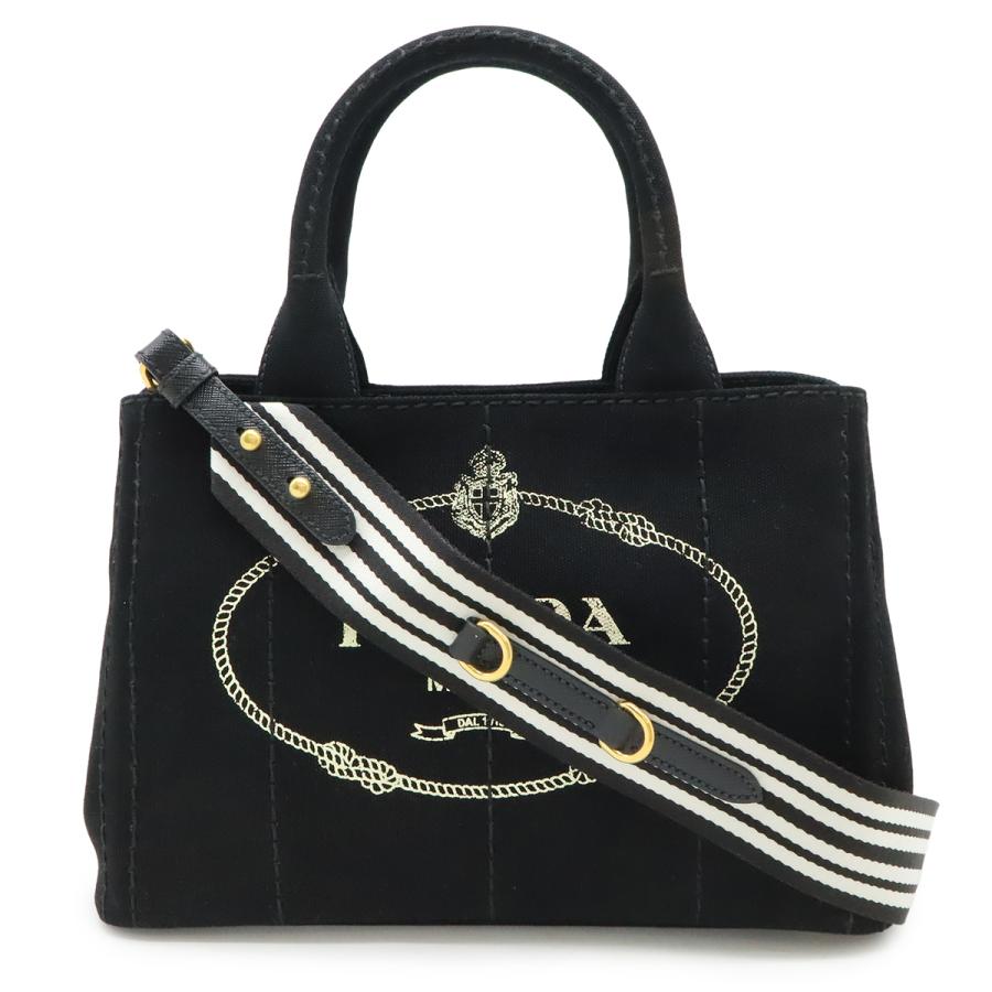 PRADAカナパ キャンバストート、ショルダーバック　黒 PRADA（プラダ） CANAPA カナパ トートバッグ 2WAY ショルダーバッグ