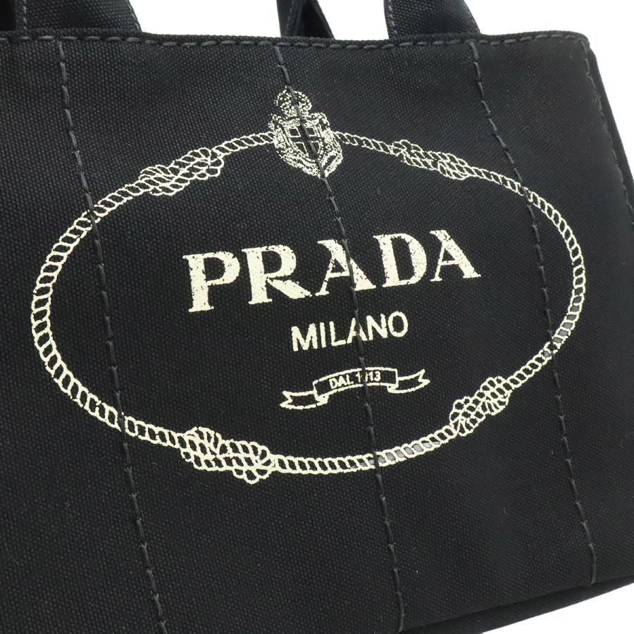 PRADA プラダ CANAPA カナパ トートバッグ 2WAY ショルダーバッグ ストライプショルダー 斜め掛け キャンバス NERO ブラック | PRADA | 06