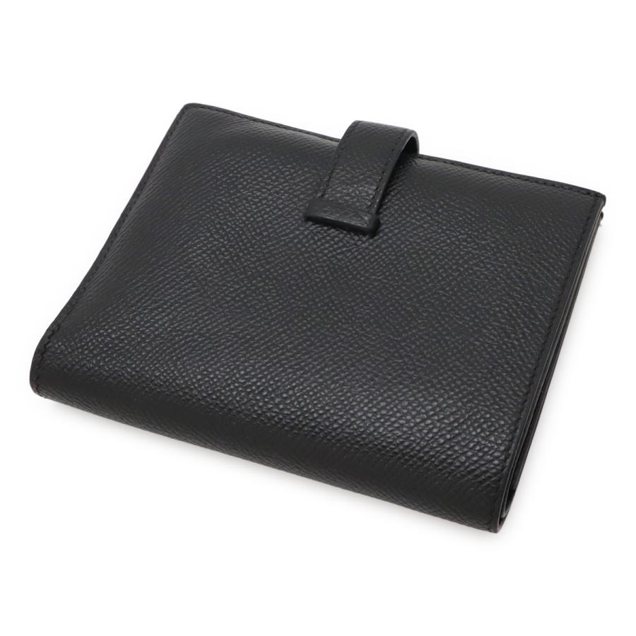 HERMES エルメス ベアンコンパクト 2つ折り財布 二つ折り財布 ヴォーエプソン レザー ブラック 黒 シルバー金具 Z刻印 | HERMES | 01