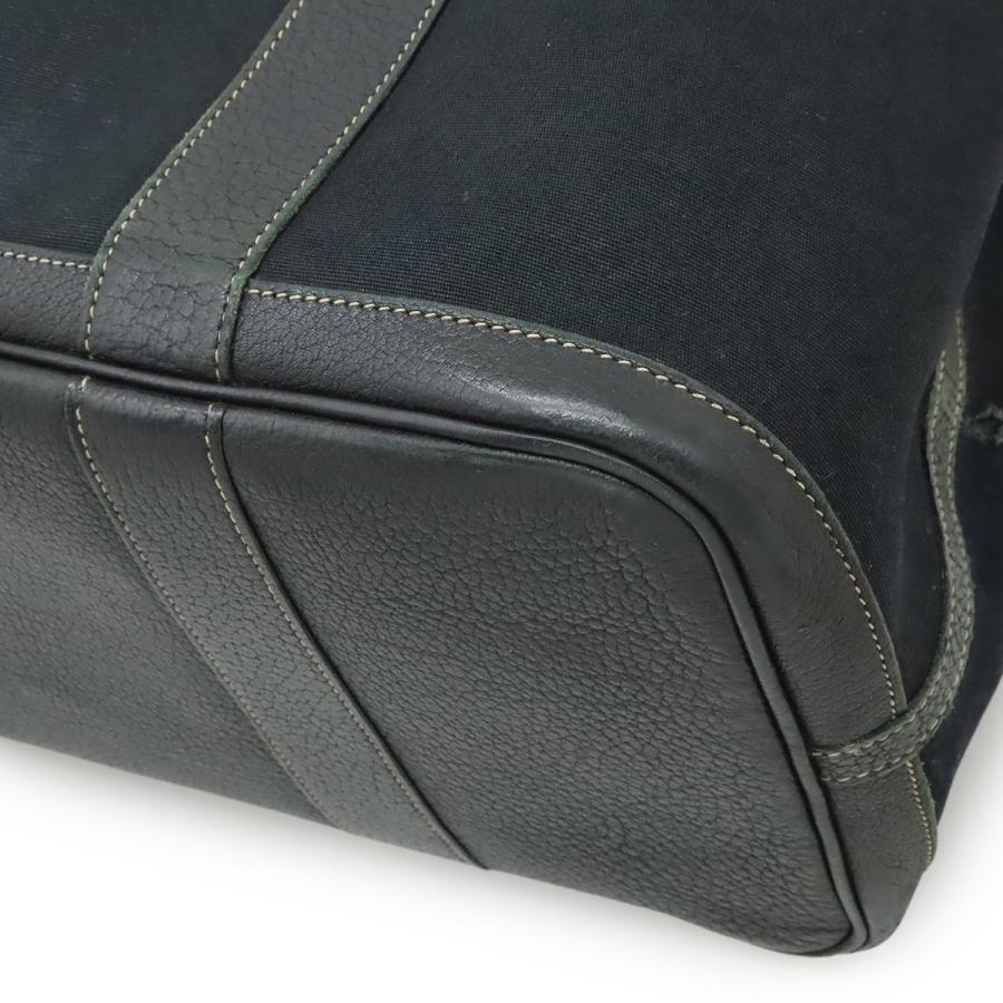 HERMES エルメス ガーデンパーティPM トートバッグ ハンドバッグ トワルオフィシエ キャンバス レザー ブラック 黒 シルバー金具 □I刻印 | HERMES | 02
