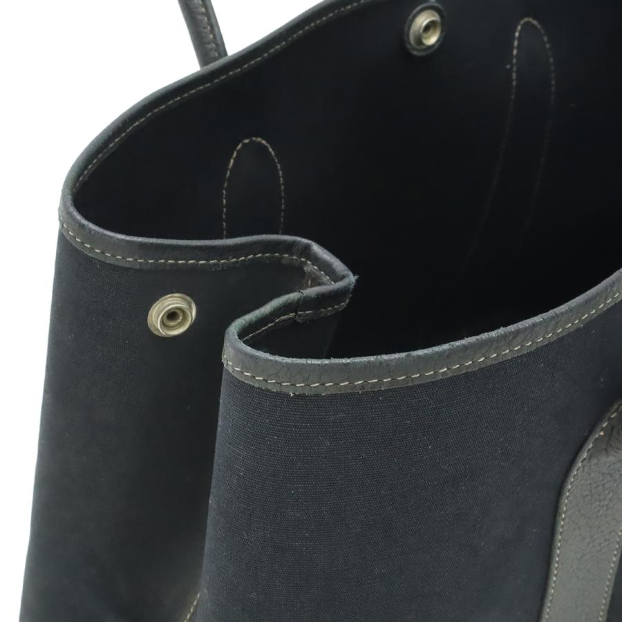 HERMES エルメス ガーデンパーティPM トートバッグ ハンドバッグ トワルオフィシエ キャンバス レザー ブラック 黒 シルバー金具 □I刻印 | HERMES | 06