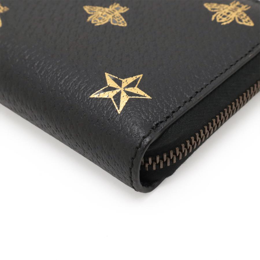 GUCCI グッチ BEE STAR ビー&スター 蜂 ハチ 星 ラウンドファスナー 長財布 レザー ブラック 黒 ゴールド 495062 | GUCCI | 02