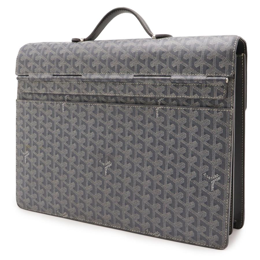 GOYARD ゴヤール シープル ビジネスバッグ ブリーフケース 書類カバン ヘリンボーン柄 PVC レザー グレー ホワイト シルバー金具 鍵欠品 | GOYARD | 01