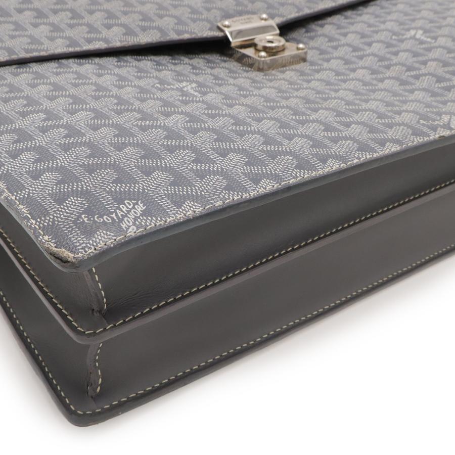 GOYARD ゴヤール シープル ビジネスバッグ ブリーフケース 書類カバン ヘリンボーン柄 PVC レザー グレー ホワイト シルバー金具 鍵欠品 | GOYARD | 02