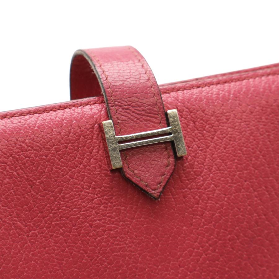 HERMES エルメス ベアンスフレ 2つ折長財布 二つ折り長財布 シェーブル レザー フューシャピンク シルバー金具 □K刻印 | HERMES | 03