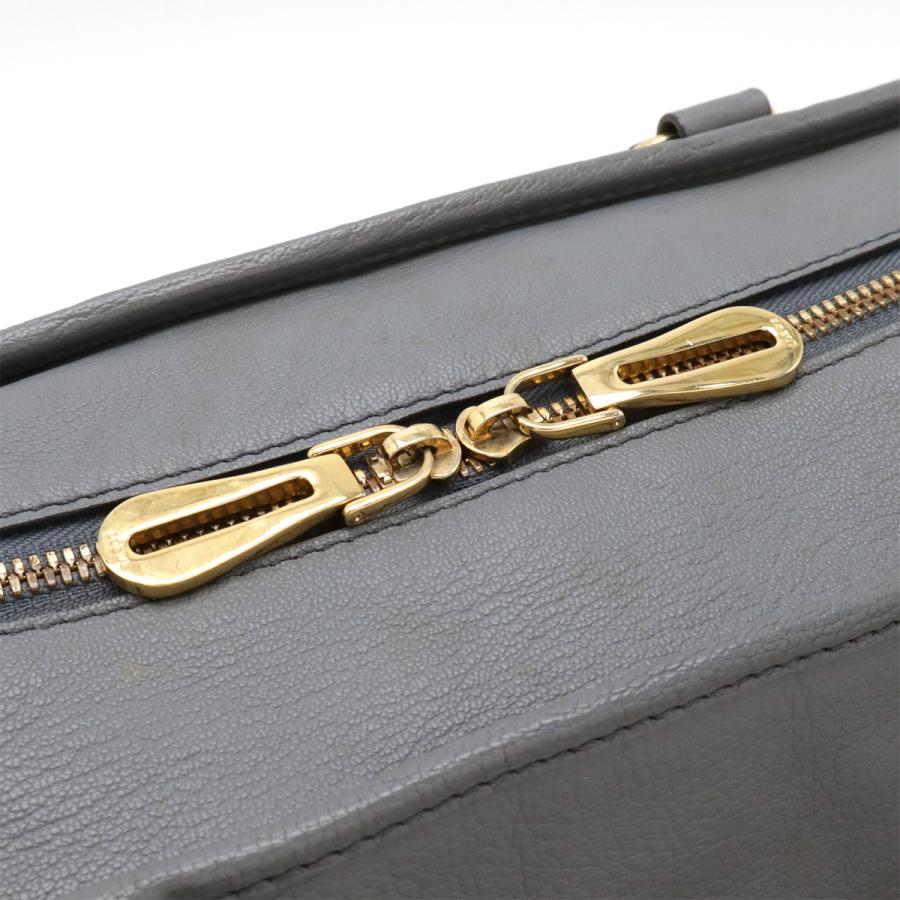 LOEWE ロエベ アマソナ35 アナグラム ハンドバッグ ミニボストンバッグ レザー ブルーグレー系 ゴールド金具 | LOEWE | 04