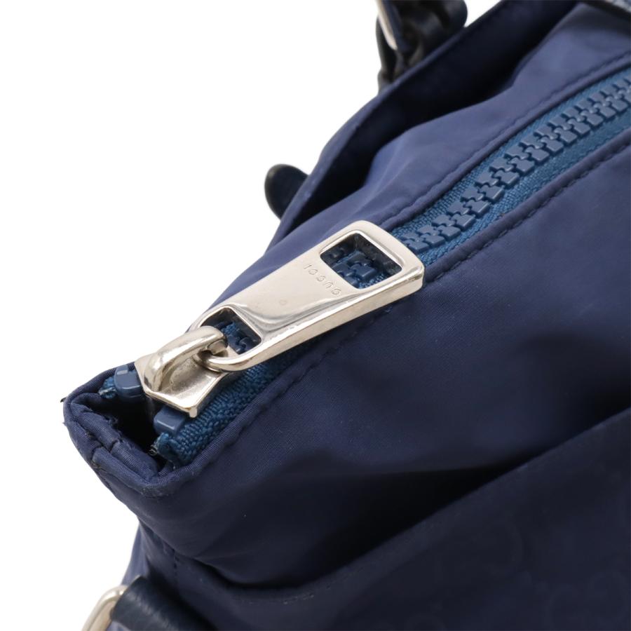 GUCCI グッチ GGナイロン トートバッグ 2WAY ショルダーバッグ 斜め掛け ブルー 青 シルバー金具 アウトレット品 387067 | GUCCI | 03