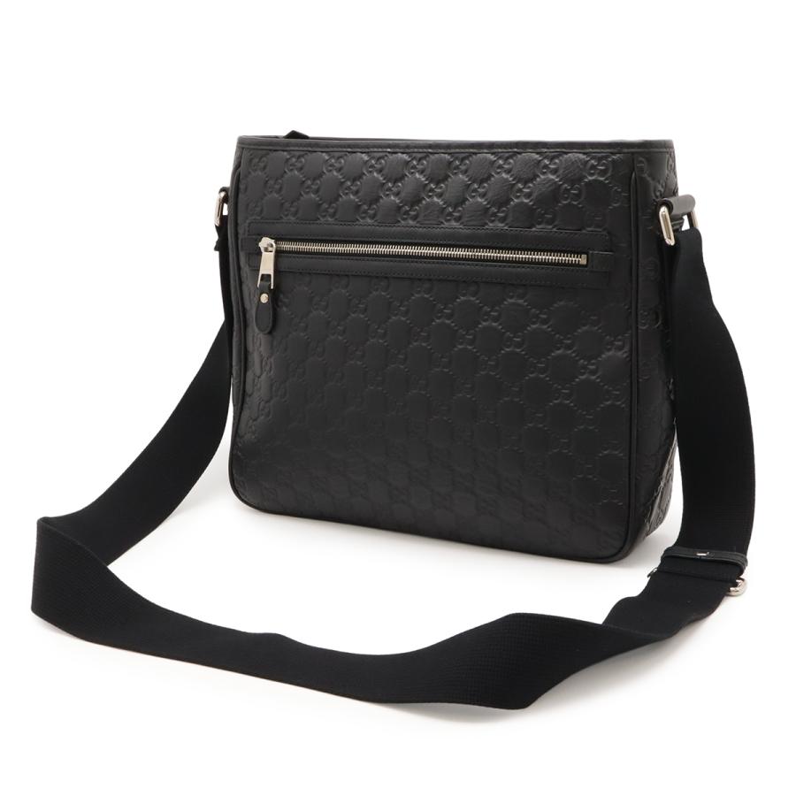 GUCCI グッチ グッチシマ シェリーライン ショルダーバッグ メッセンジャーバッグ ラバーコーティングレザー ブラック 黒 シルバー金具_1
