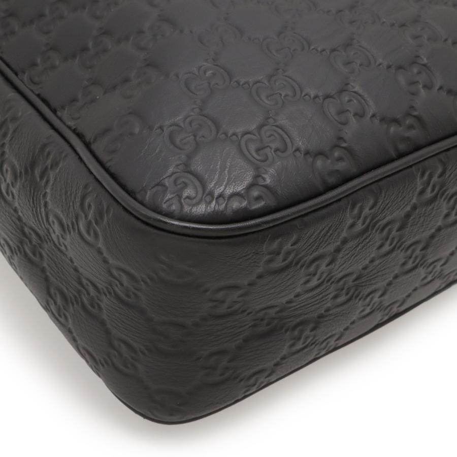 GUCCI グッチ グッチシマ シェリーライン ショルダーバッグ メッセンジャーバッグ ラバーコーティングレザー ブラック 黒 シルバー金具_2