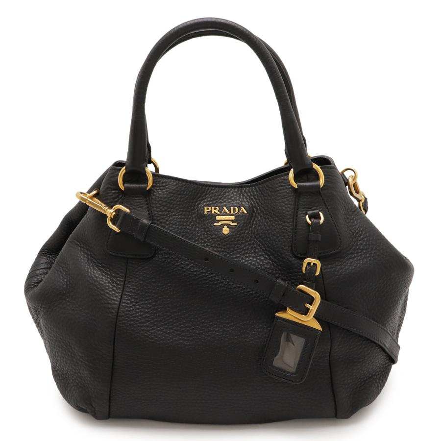 PRADA プラダ ヴィッテロダイノ トートバッグ 2WAY ショルダーバッグ 斜め掛け NERO 黒 ブラック ゴールド金具 | PRADA